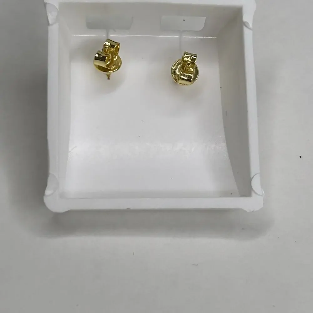 Genuine MOISSANITE EARRINGs‎ with gold plated studs. Tie, bow shaped